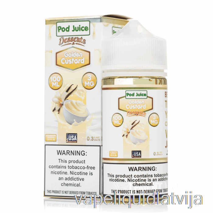 Zelta Olu Krēms - Pāksts Sulas Deserti - 100ml 0mg Vape šķidrums